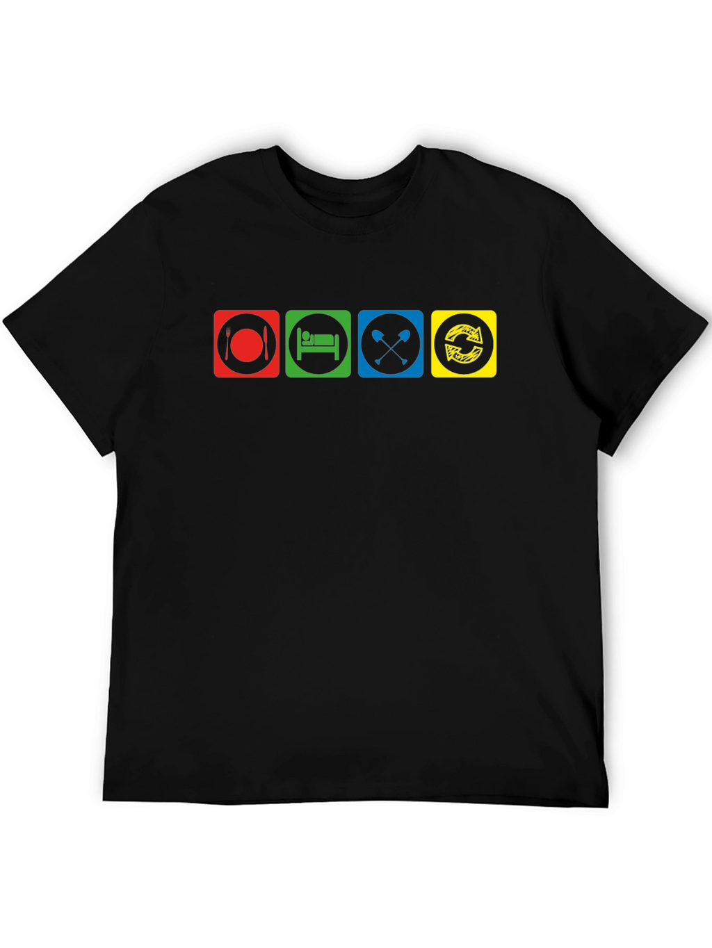 Eat Sleep Kayak Repeat Black T-Shirt