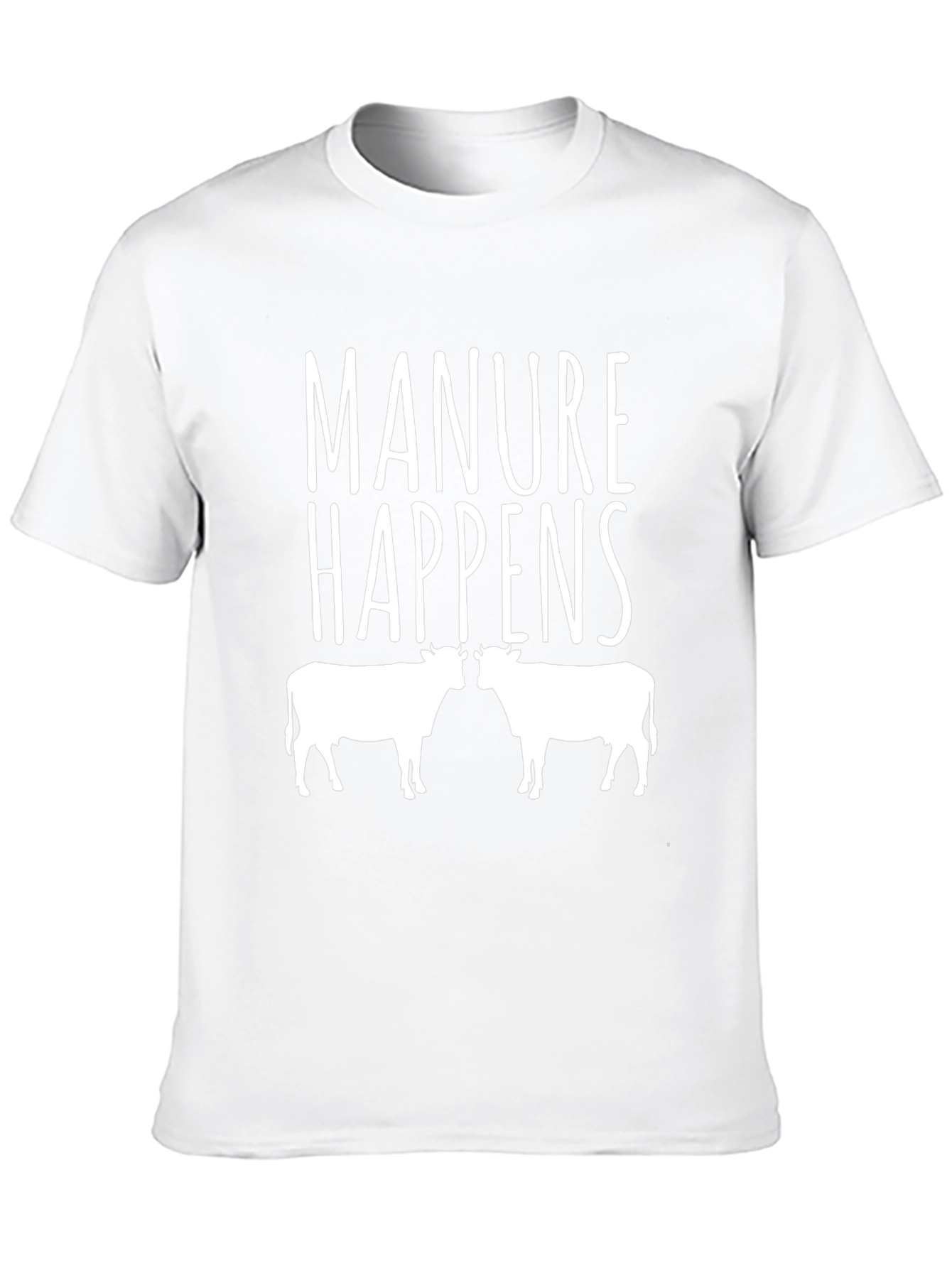 Manure Happens Cow Graphic Black T-Shirt
