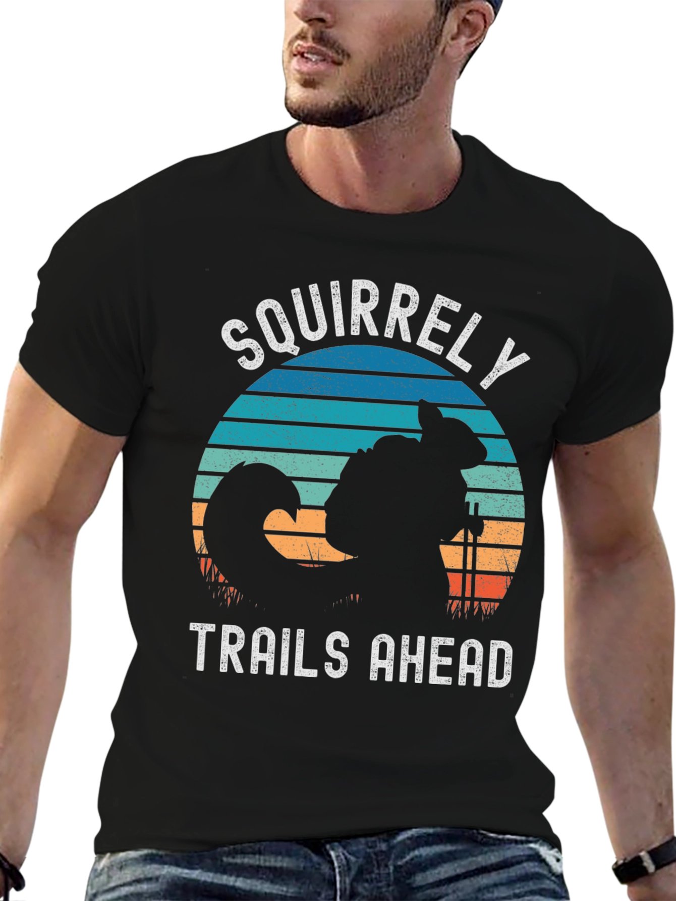 Squirrelly Trails Ahead Graphic Tee - Hiking Adventure Shirt
