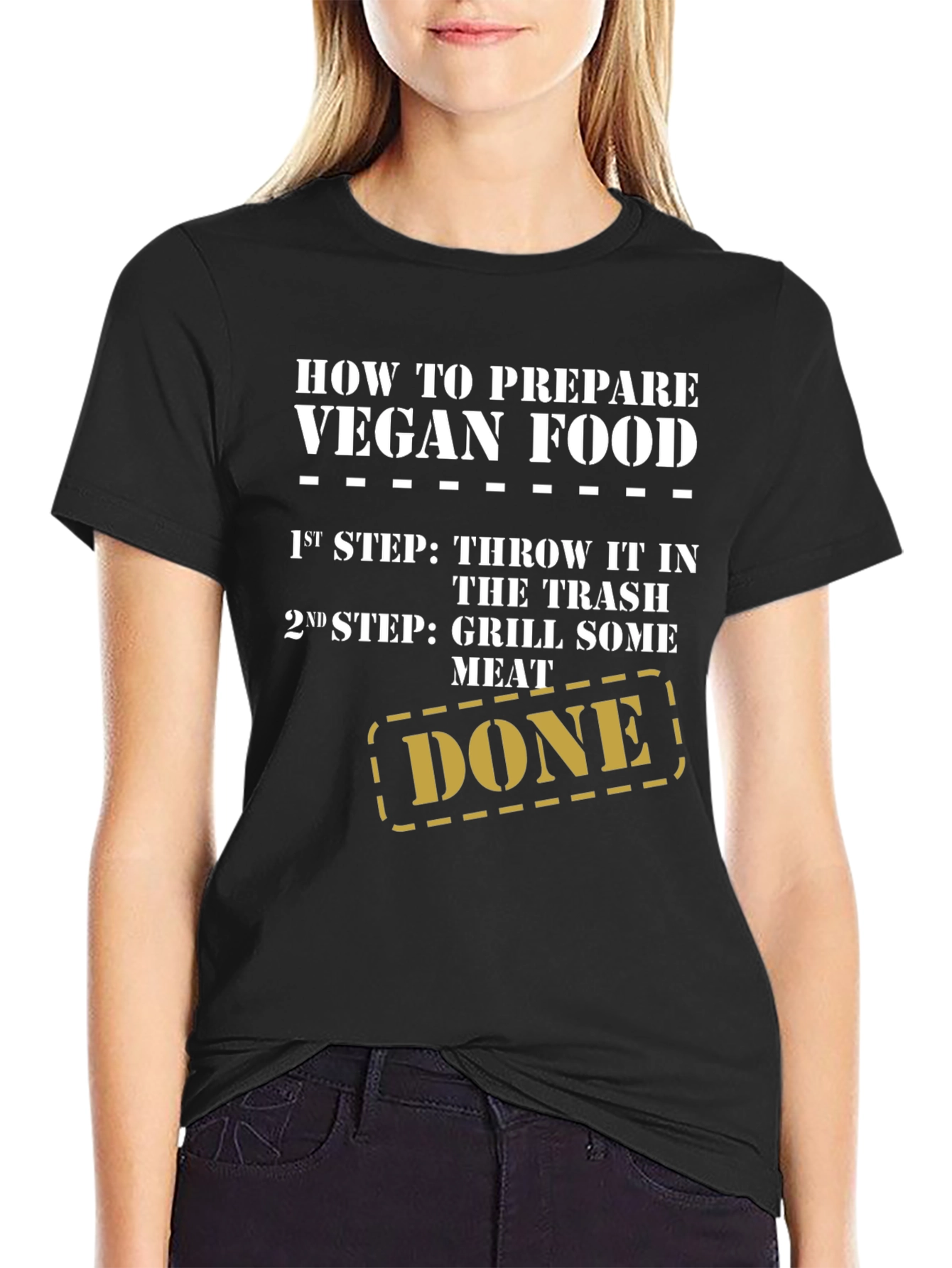 How to Prepare Vegan Food T-Shirt Funny Meat Lover Tee
