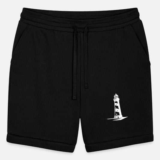 Old Lonely Striped Coastal Lighthouse