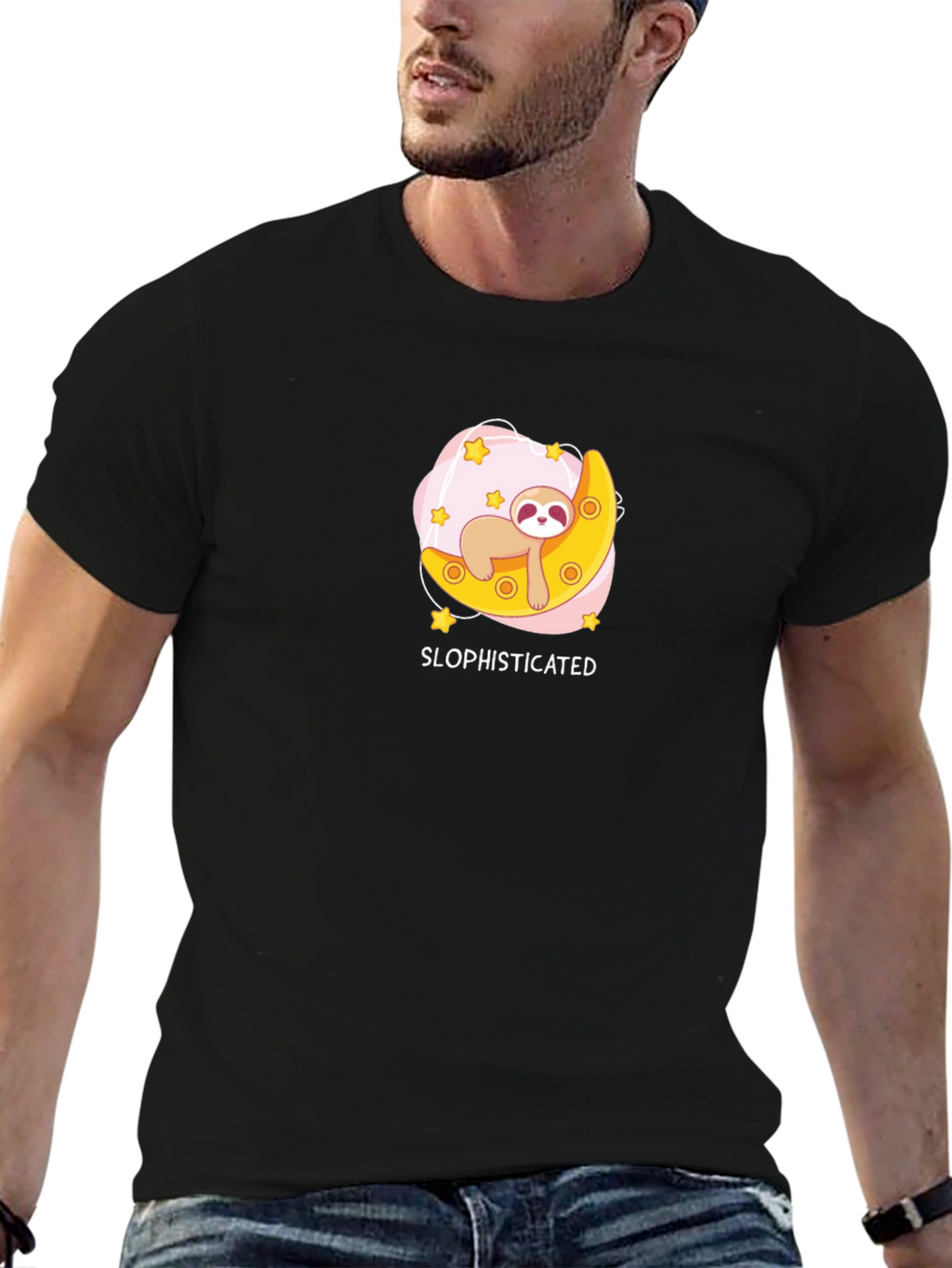 Sloth Moon Graphic T-Shirt - Slophisticated Tee
