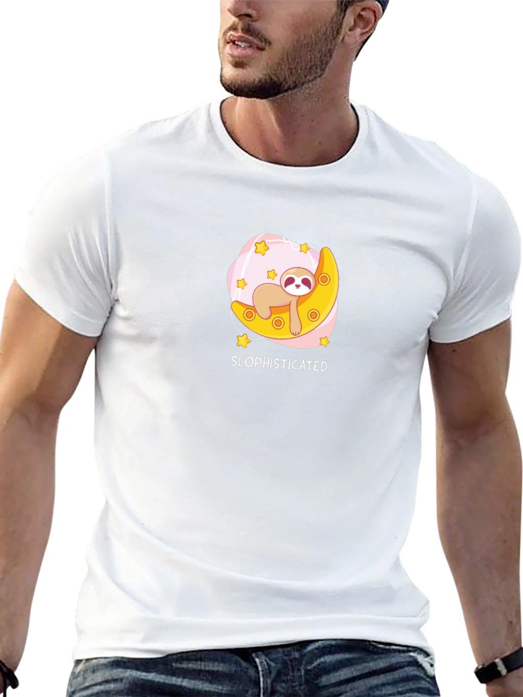 Sloth Moon Graphic T-Shirt - Slophisticated Tee