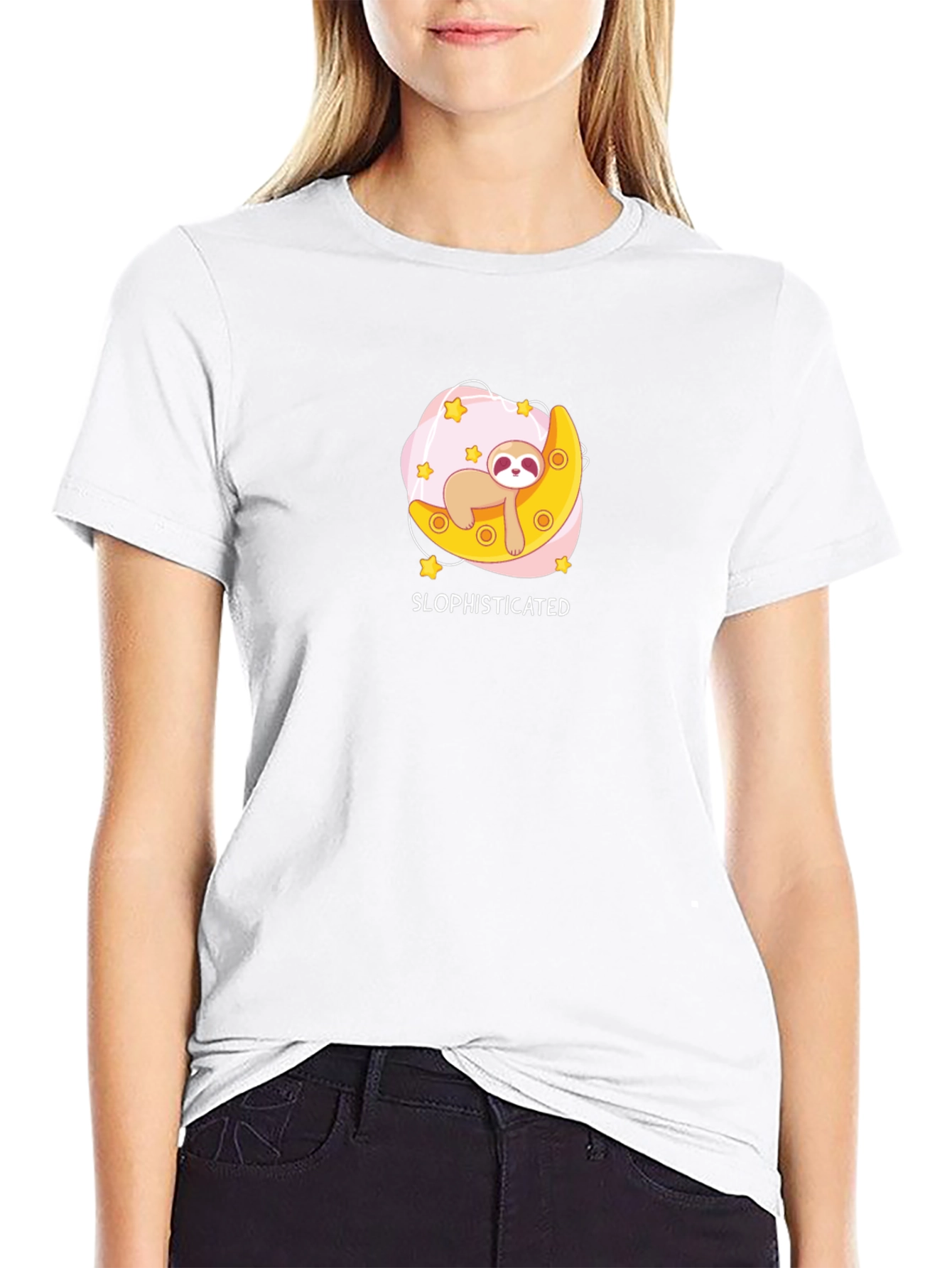 Sloth Moon Graphic T-Shirt - Slophisticated Tee