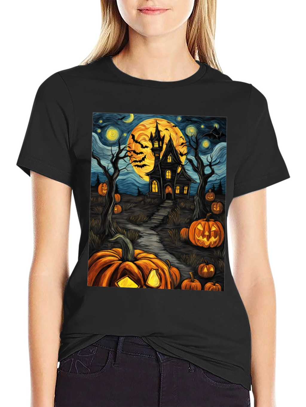 Halloween Haunted House Pumpkin T-Shirt