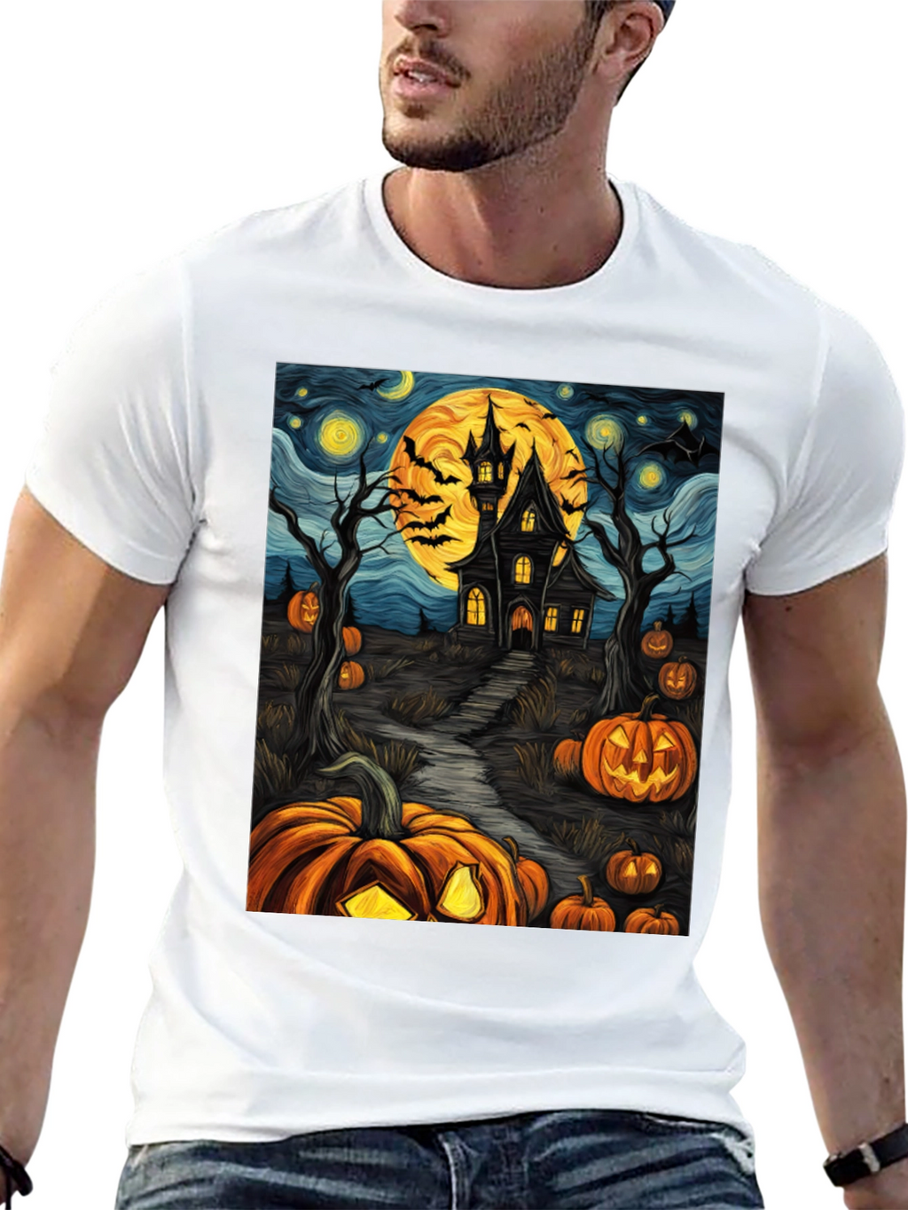 Halloween Haunted House Pumpkin T-Shirt