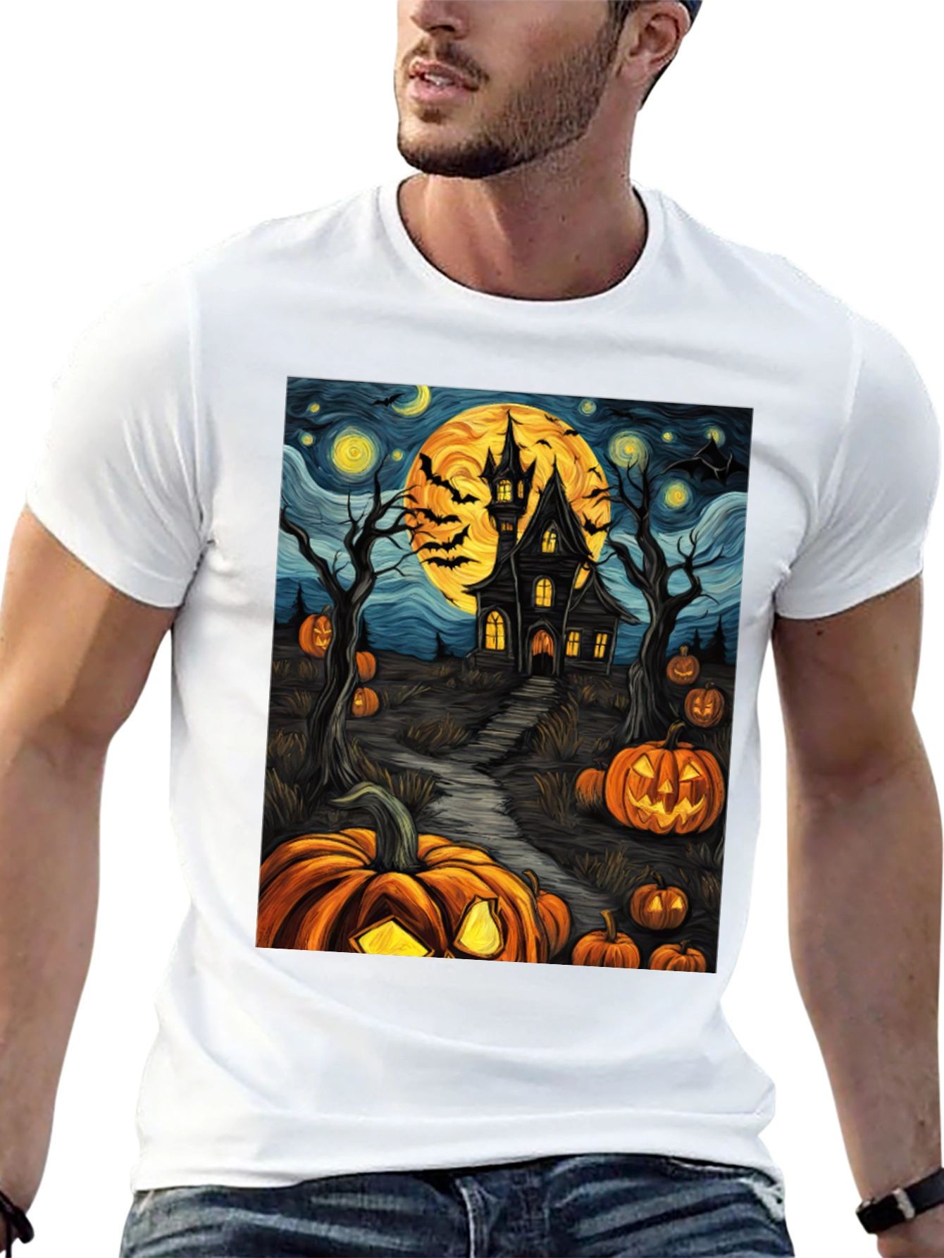 Halloween Haunted House Pumpkin T-Shirt