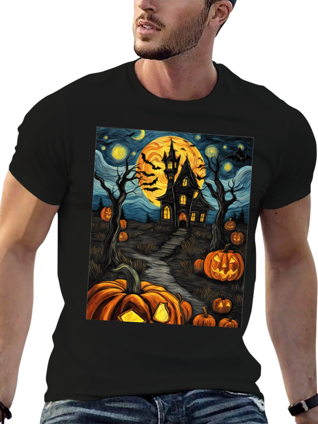 Halloween Haunted House Pumpkin T-Shirt