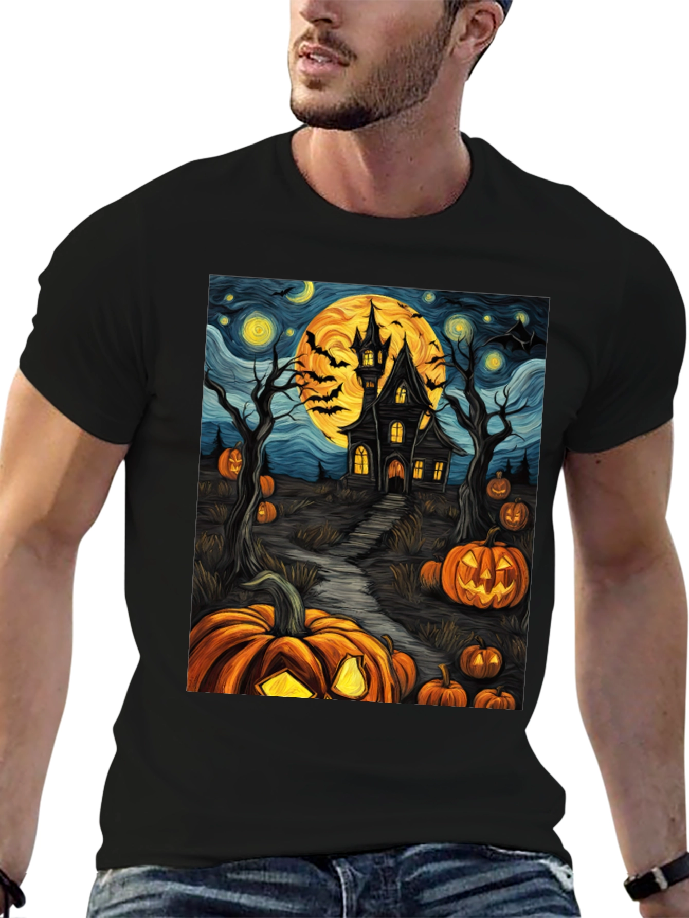 Halloween Haunted House Pumpkin T-Shirt