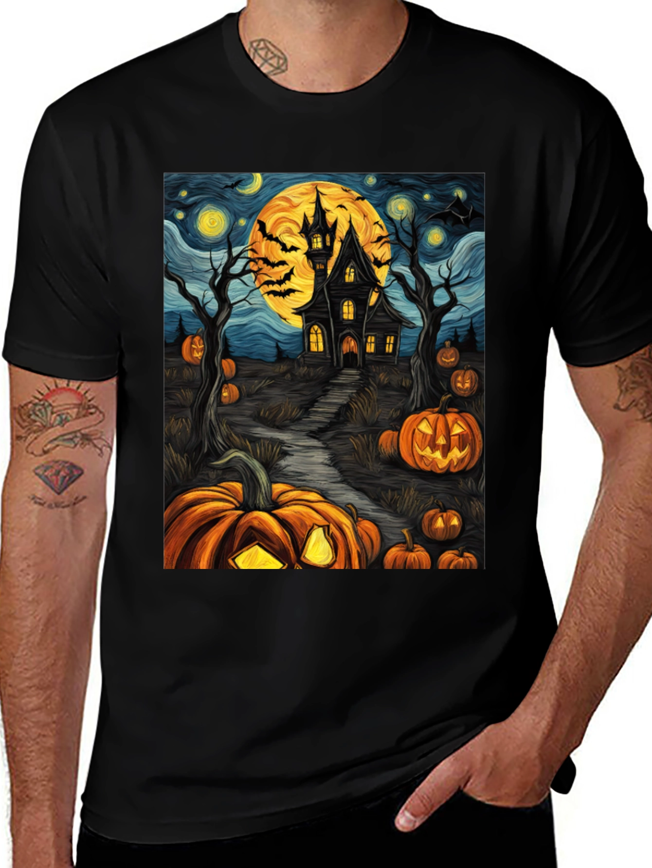 Halloween Haunted House Pumpkin T-Shirt