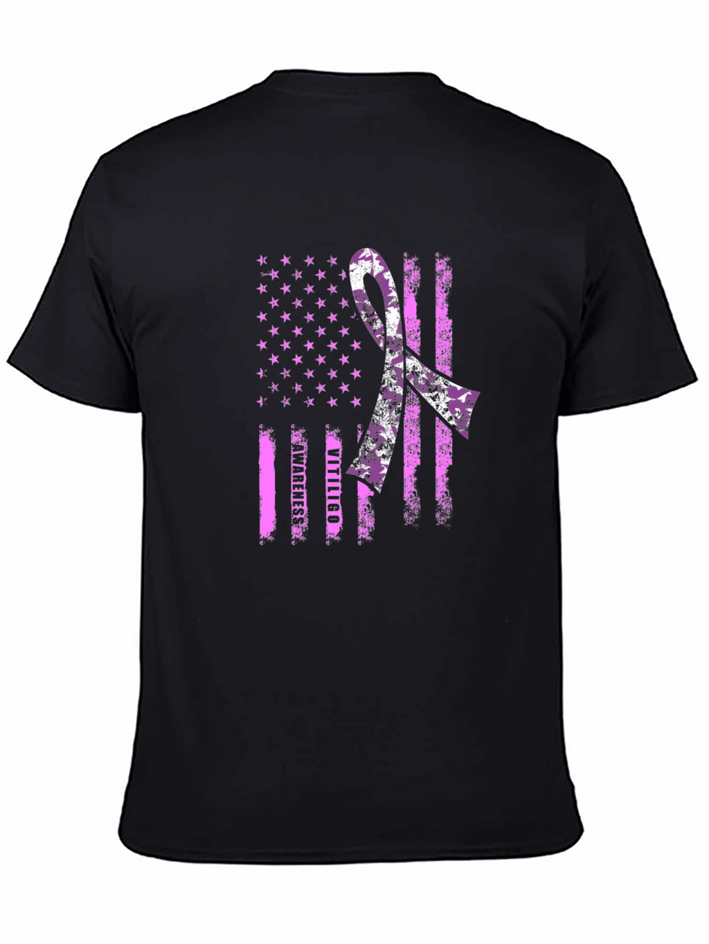 Vitiligo Awareness T-Shirt - American Flag Design