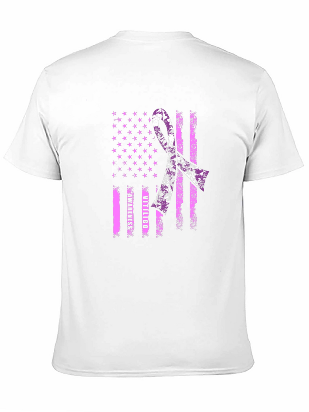 Vitiligo Awareness T-Shirt - American Flag Design