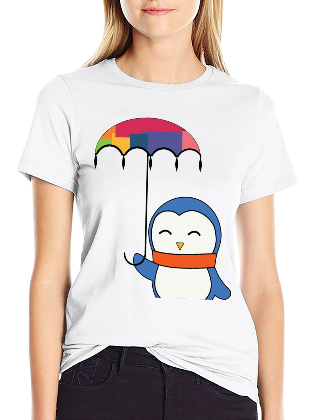 Penguin Umbrella Graphic Tee - Black