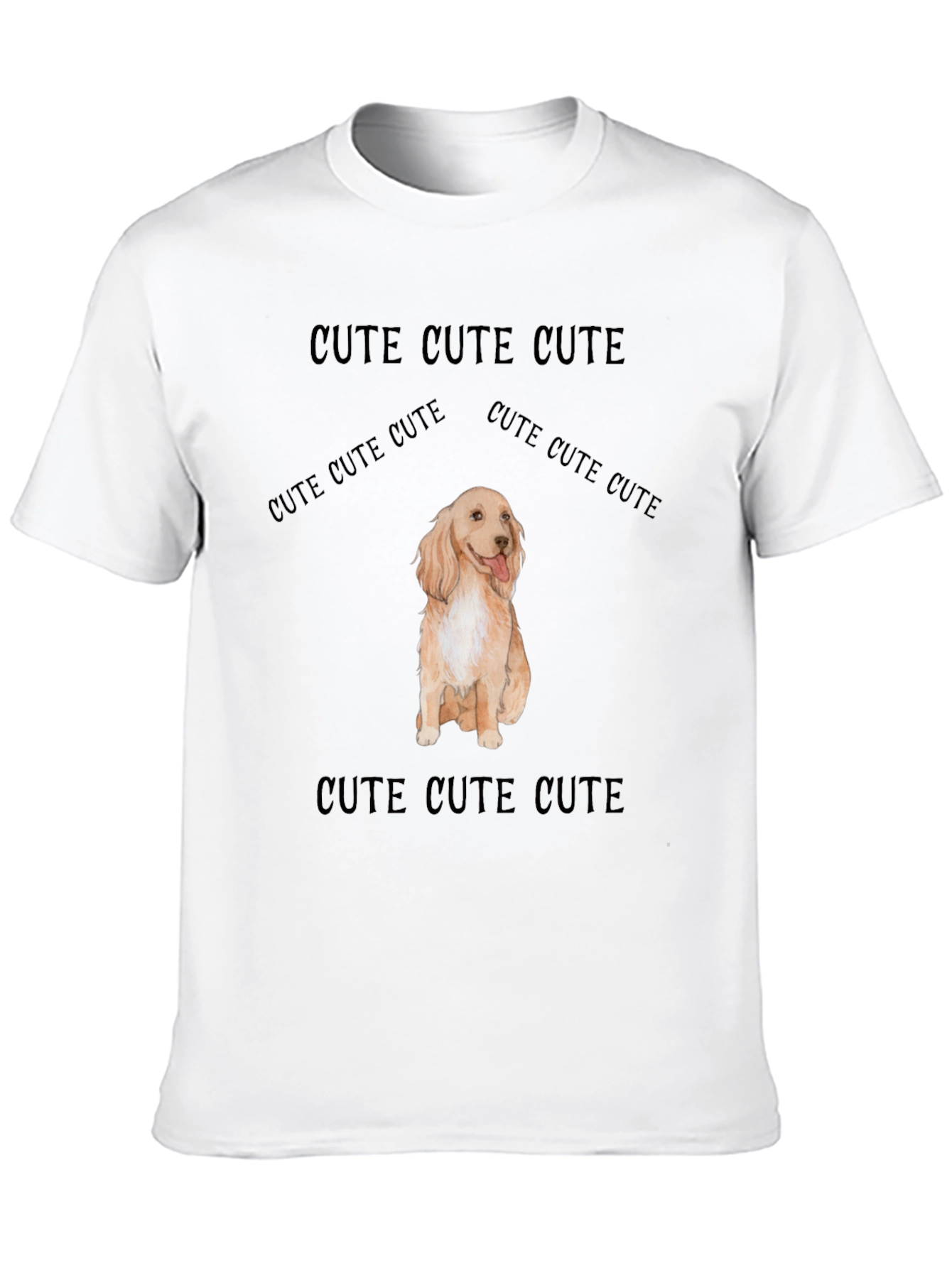 Cute Dog Graphic Tee - Soft Black Cotton T-Shirt