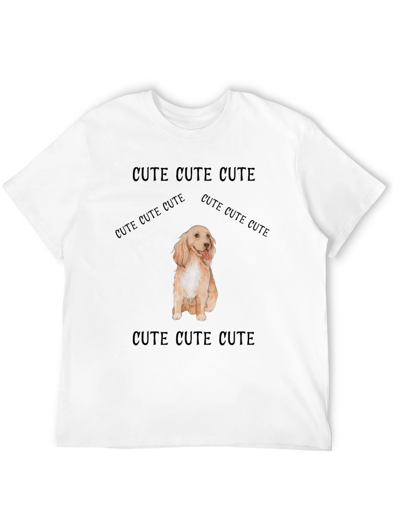 Cute Dog Graphic Tee - Soft Black Cotton T-Shirt