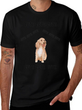 Cute Dog Graphic Tee - Soft Black Cotton T-Shirt