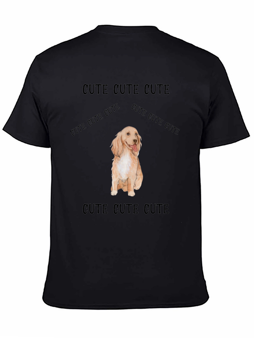 Cute Dog Graphic Tee - Soft Black Cotton T-Shirt