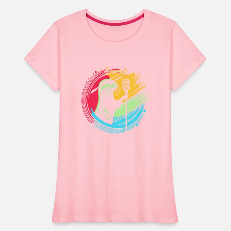 Otter Singing with Colorful Abstract Background