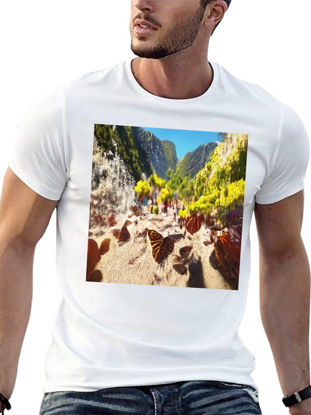 Nature Scene Graphic Tee - Black