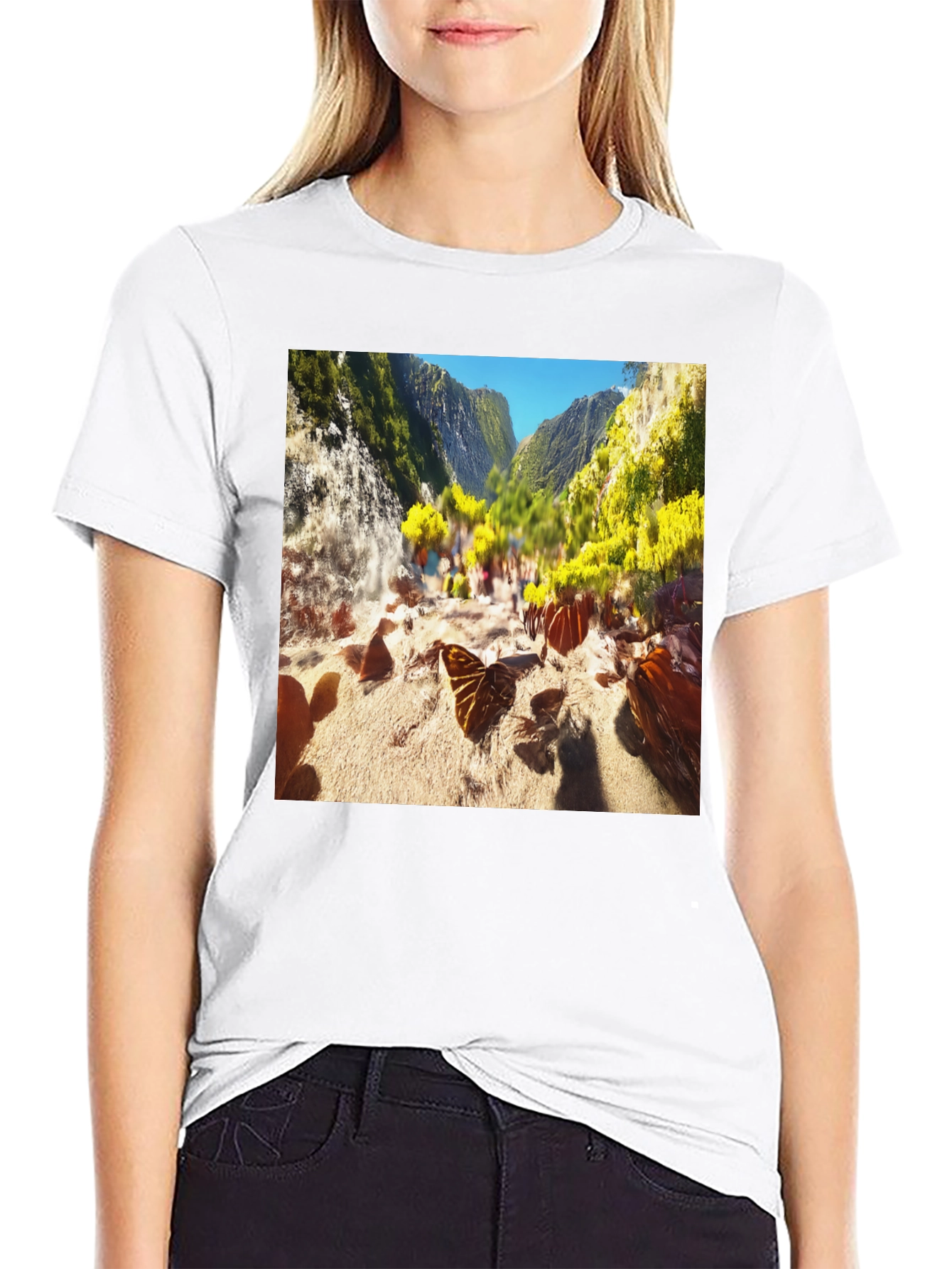 Nature Scene Graphic Tee - Black