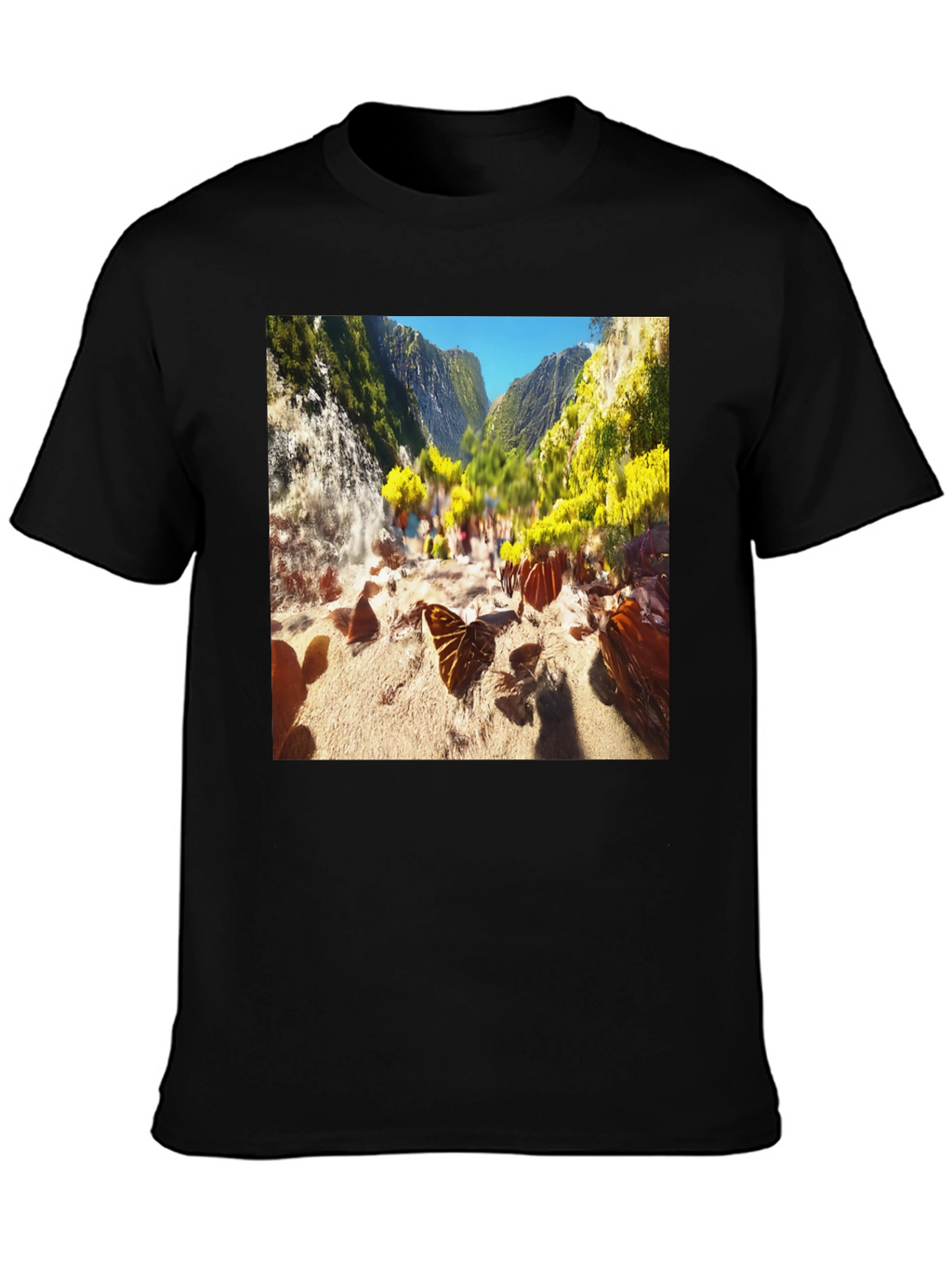 Nature Scene Graphic Tee - Black