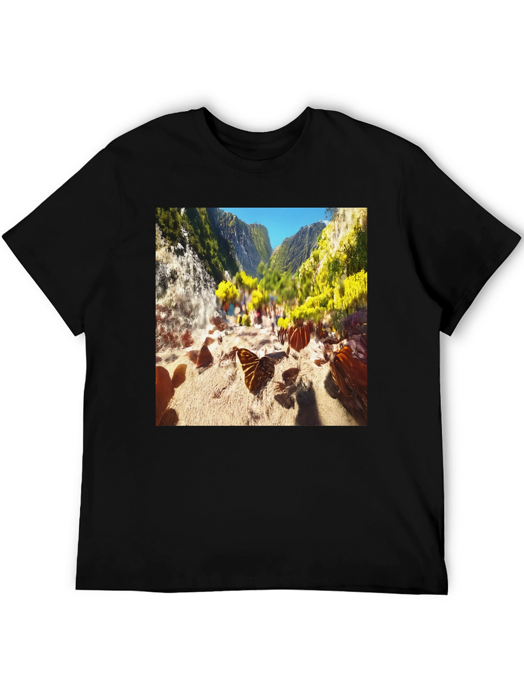 Nature Scene Graphic Tee - Black