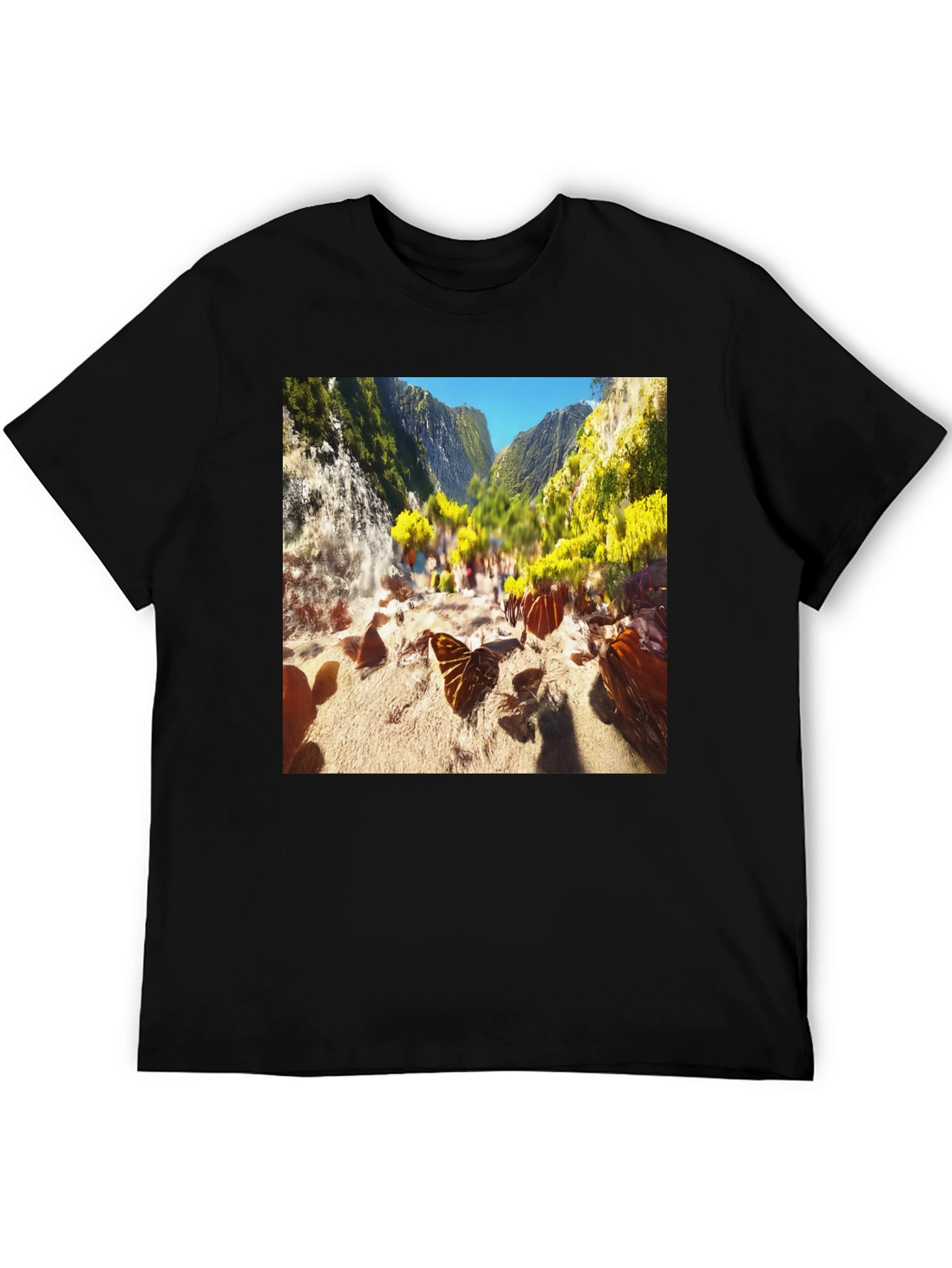 Nature Scene Graphic Tee - Black