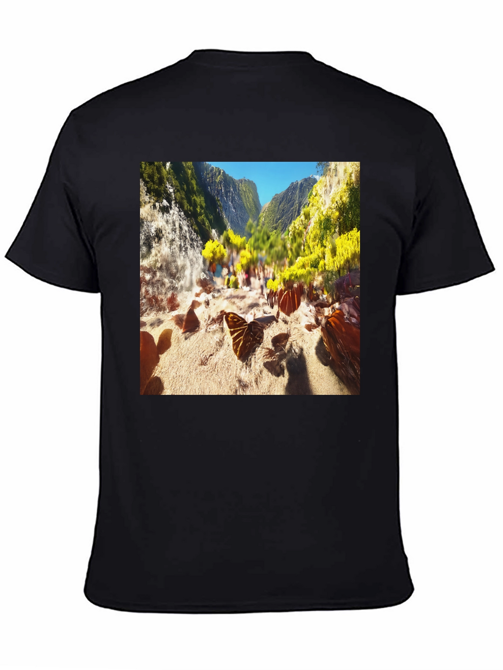 Nature Scene Graphic Tee - Black