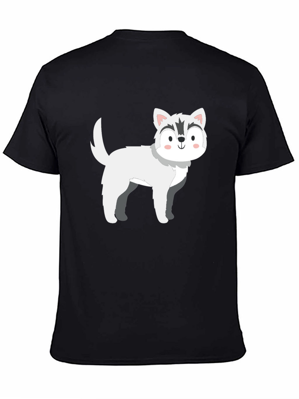 Cute Husky Cartoon T-Shirt – Minimalist Dog Lover Graphic Tee