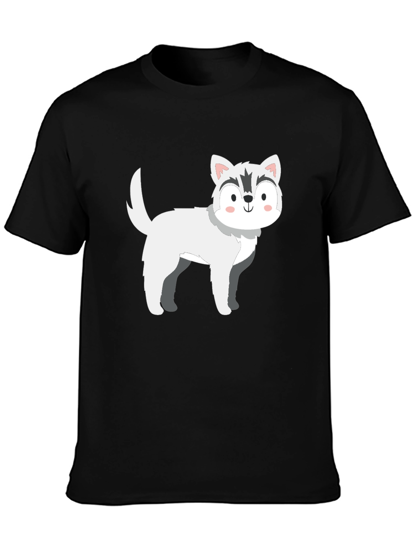 Cute Husky Cartoon T-Shirt – Minimalist Dog Lover Graphic Tee