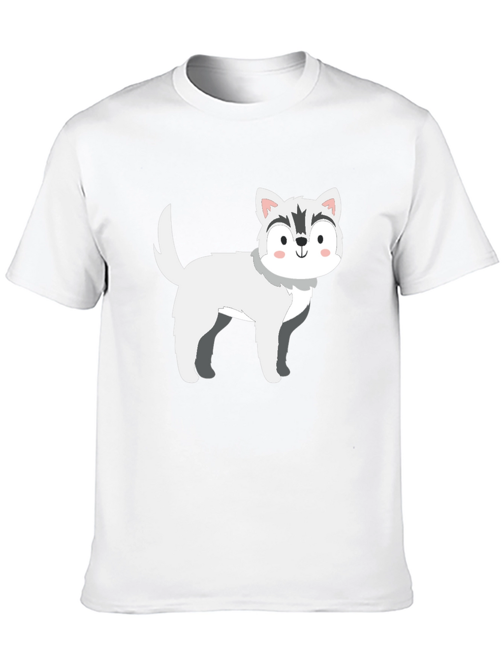 Cute Husky Cartoon T-Shirt – Minimalist Dog Lover Graphic Tee