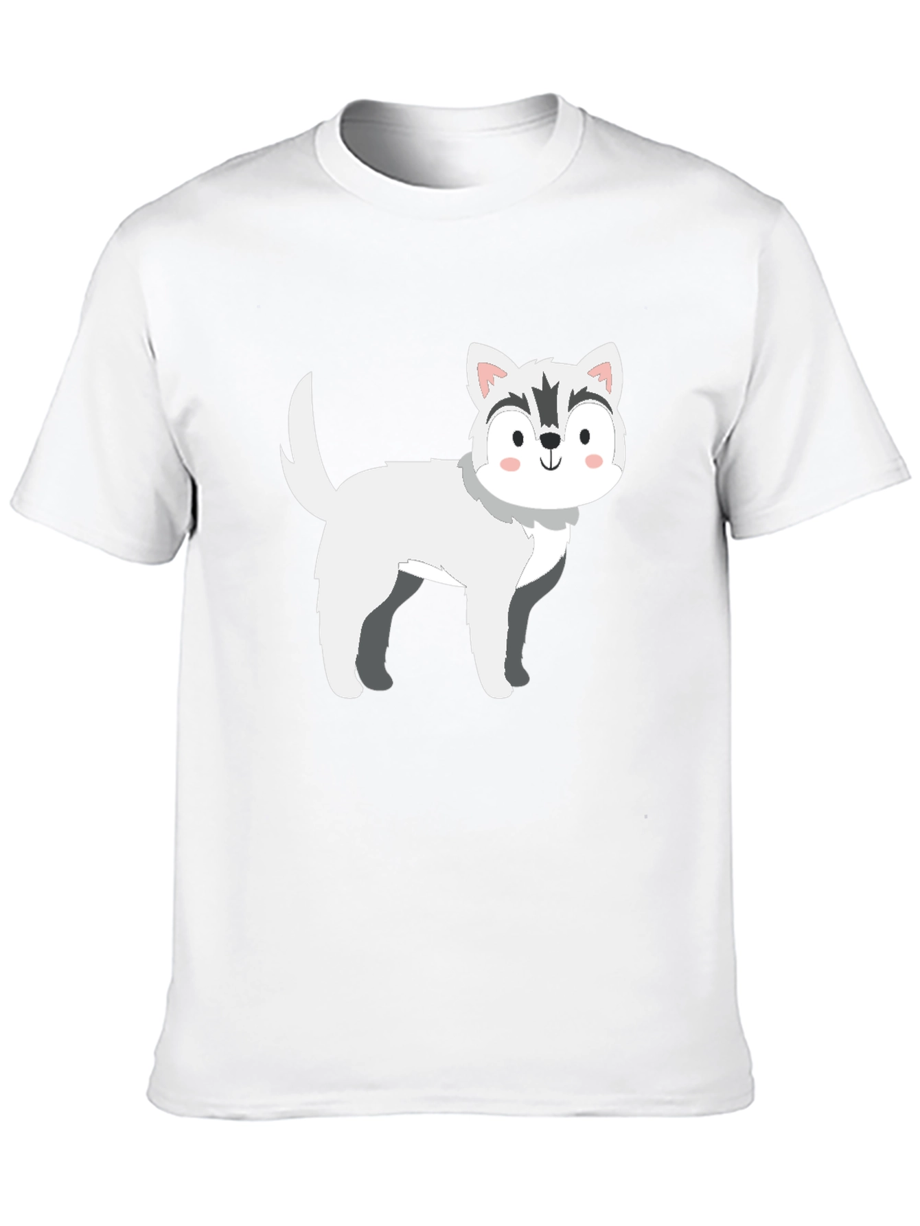 Cute Husky Cartoon T-Shirt – Minimalist Dog Lover Graphic Tee
