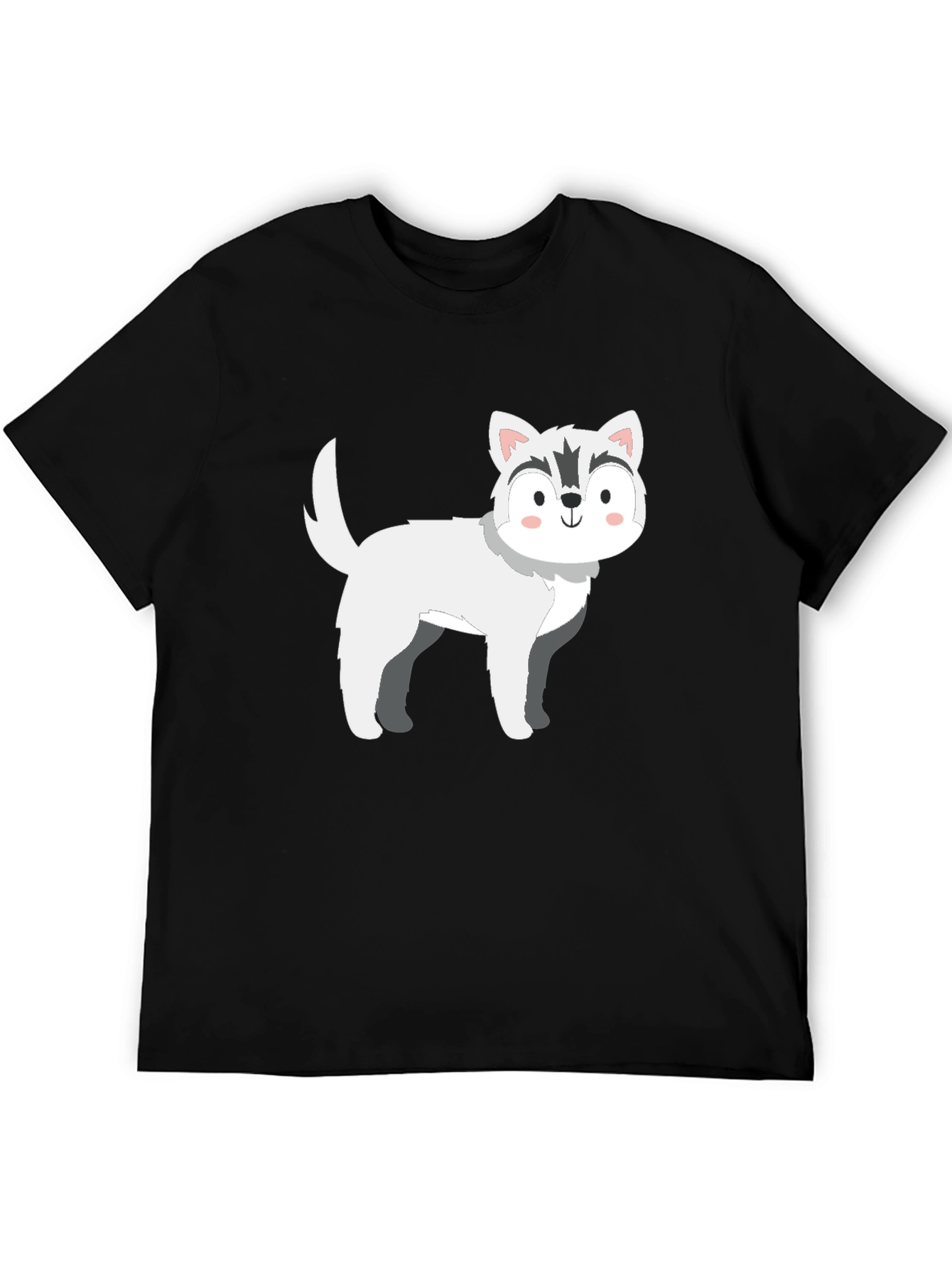 Cute Husky Cartoon T-Shirt – Minimalist Dog Lover Graphic Tee
