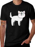 Cute Husky Cartoon T-Shirt – Minimalist Dog Lover Graphic Tee