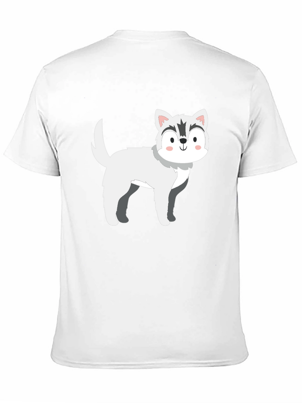 Cute Husky Cartoon T-Shirt – Minimalist Dog Lover Graphic Tee