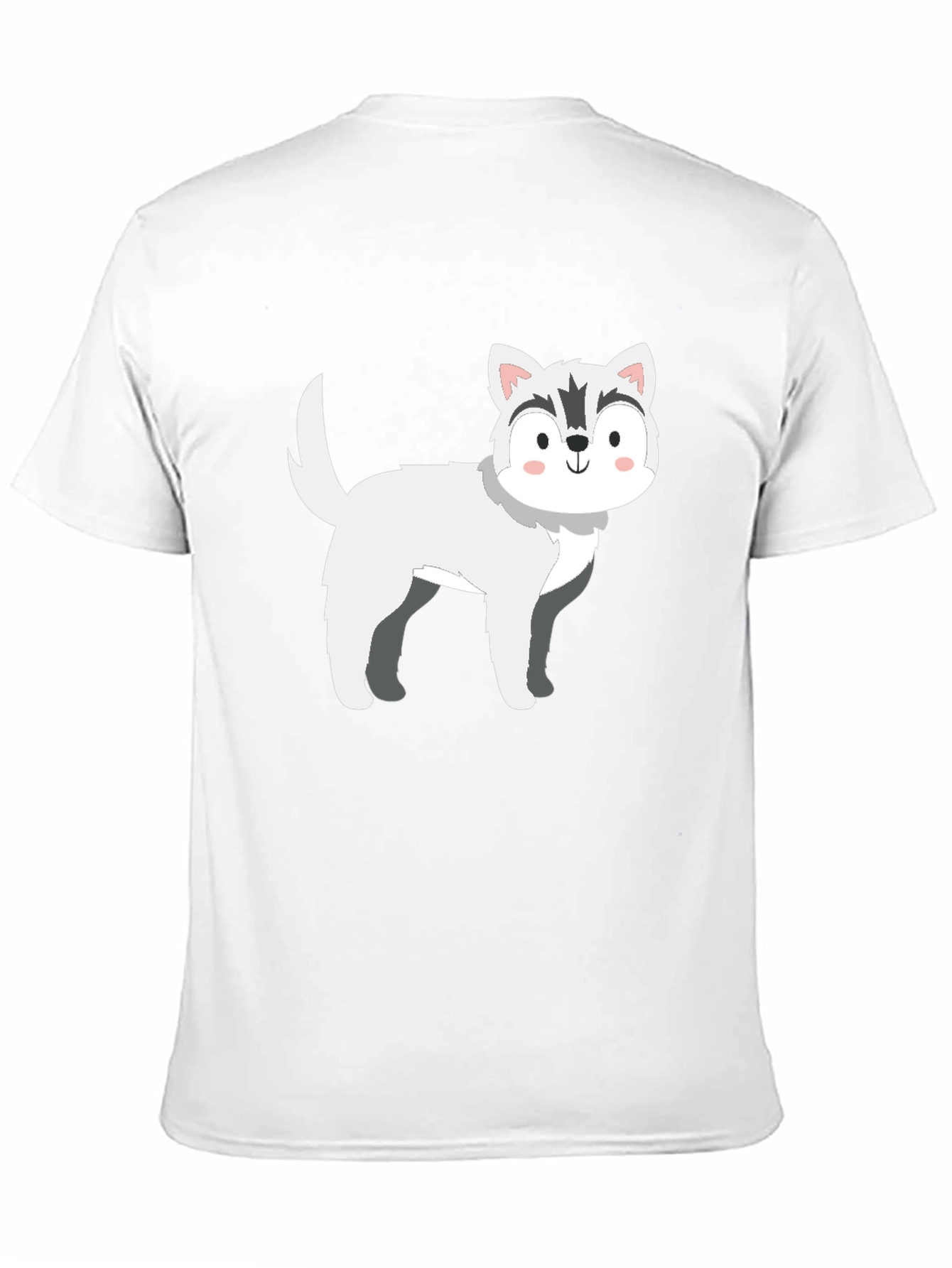 Cute Husky Cartoon T-Shirt – Minimalist Dog Lover Graphic Tee