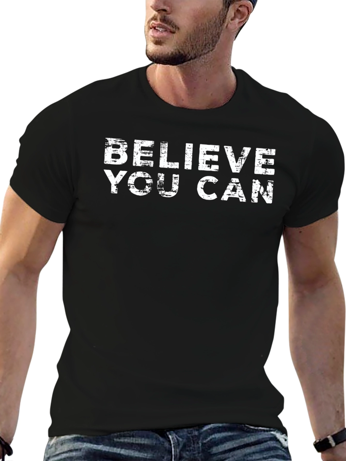 Believe You Can Black T-Shirt - Motivational Tee