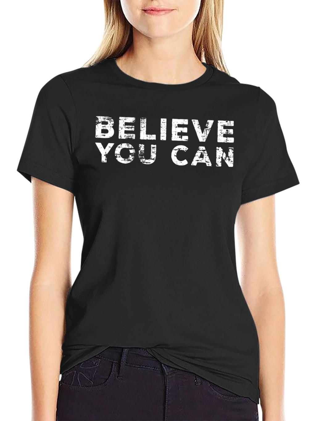 Believe You Can Black T-Shirt - Motivational Tee