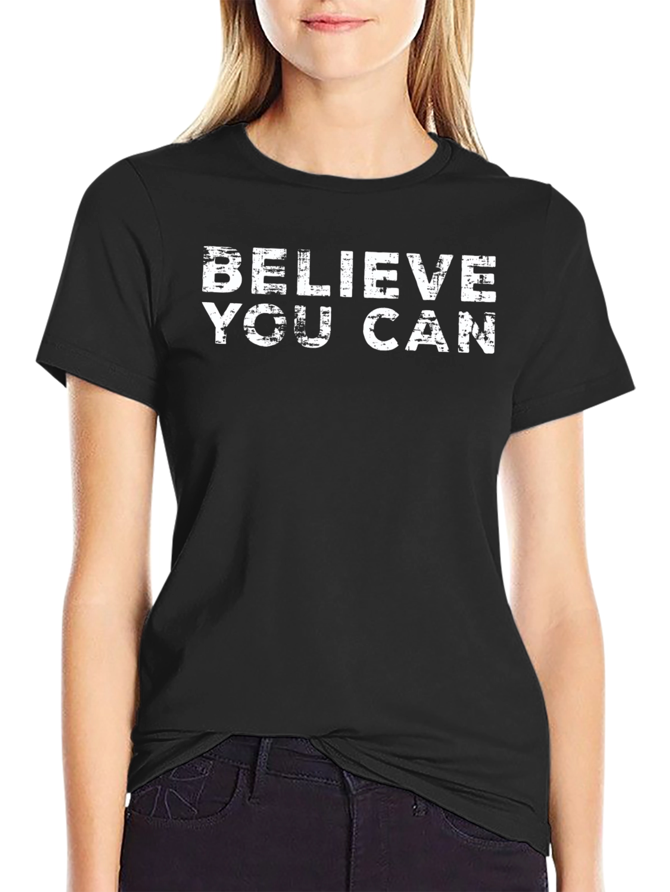 Believe You Can Black T-Shirt - Motivational Tee