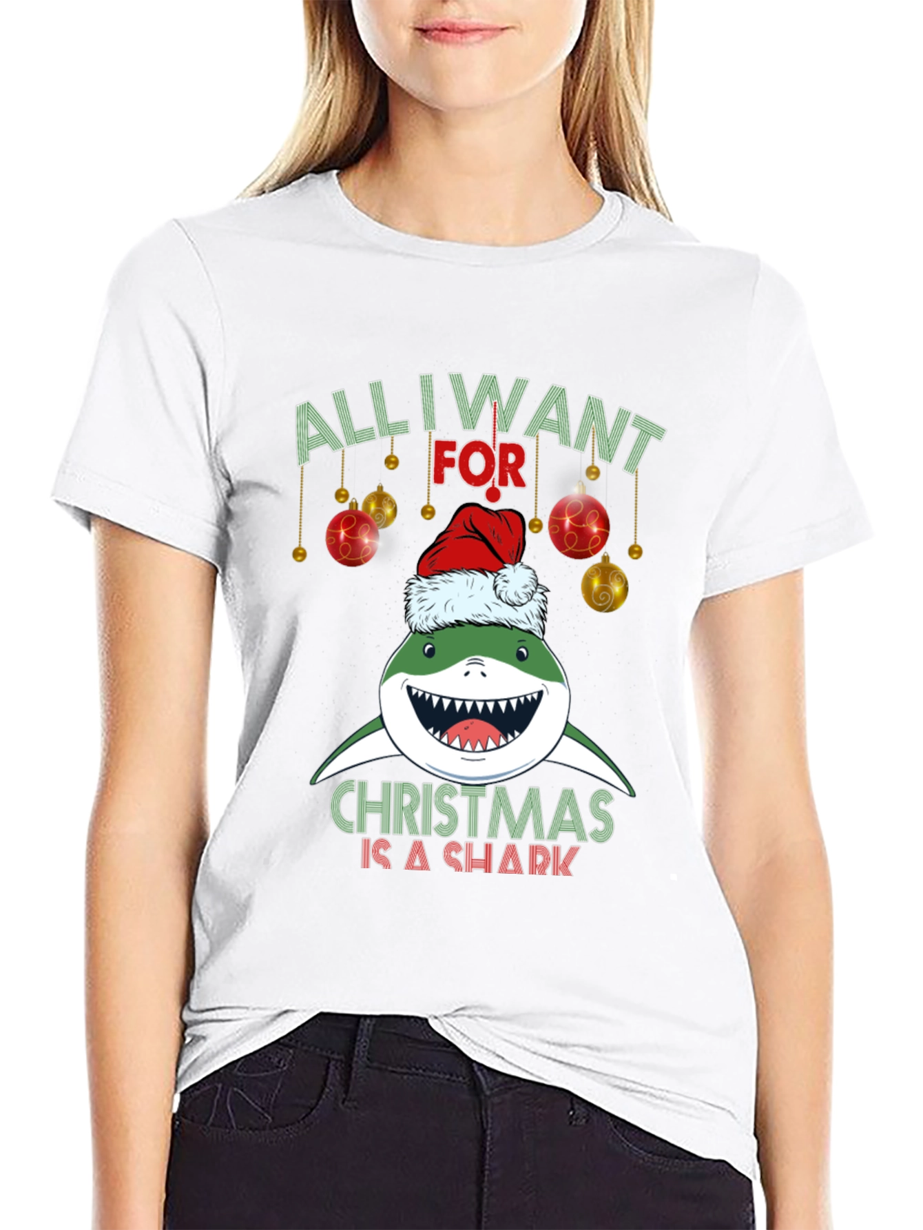 Christmas Shark T-Shirt - All I Want For Christmas