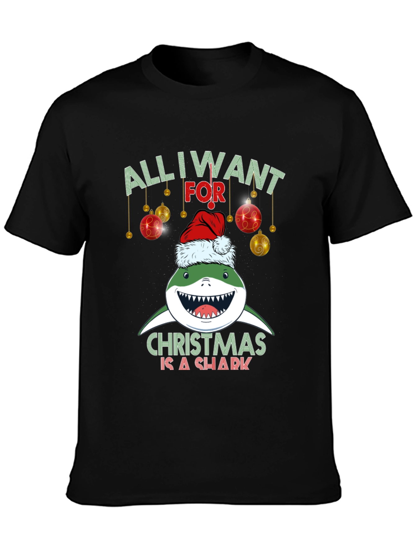 Christmas Shark T-Shirt - All I Want For Christmas