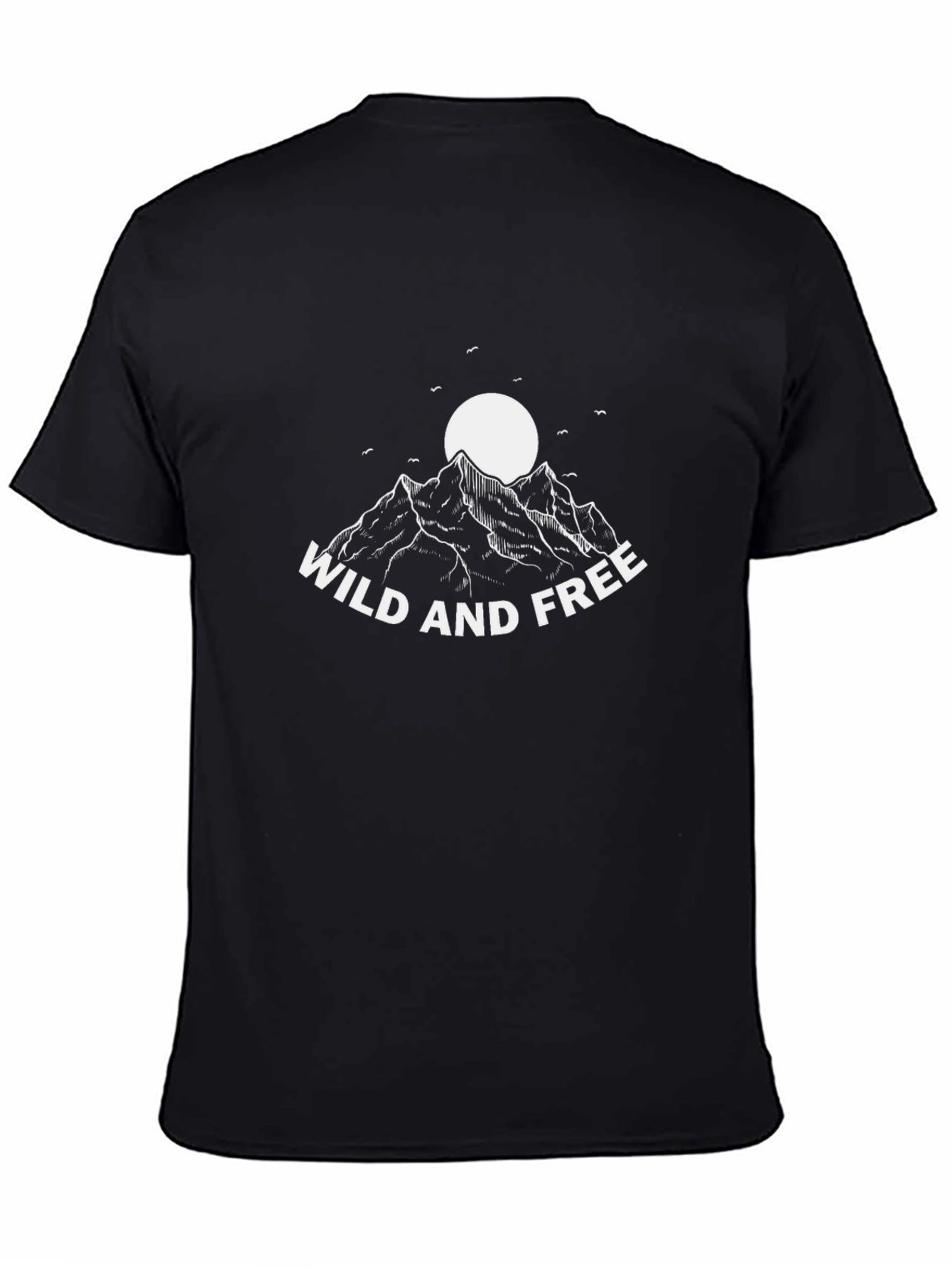 Wild and Free Mountain Graphic Tee - Black