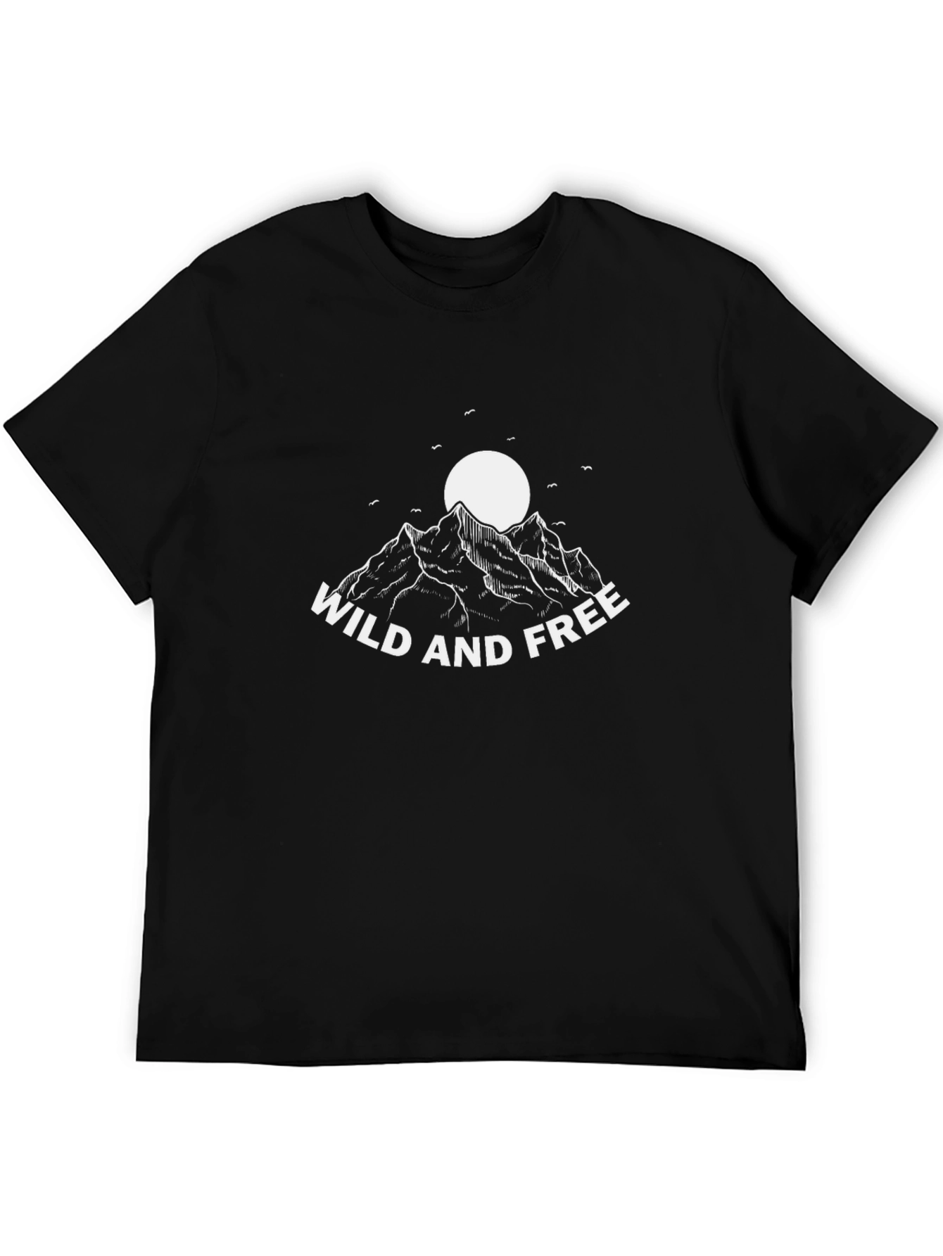 Wild and Free Mountain Graphic Tee - Black