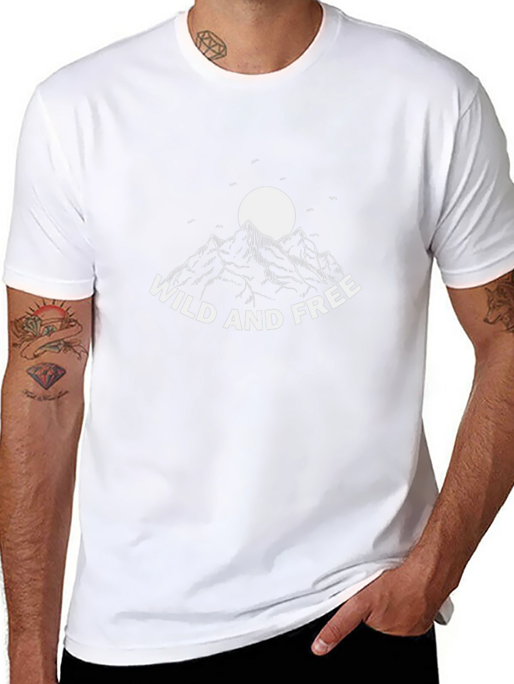 Wild and Free Mountain Graphic Tee - Black