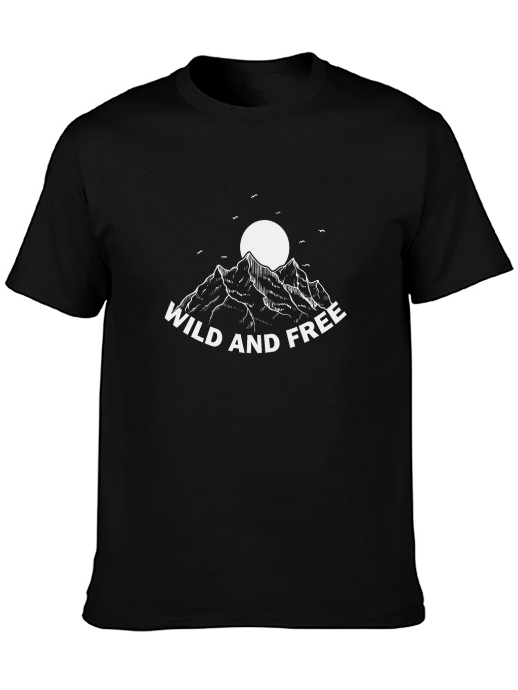 Wild and Free Mountain Graphic Tee - Black