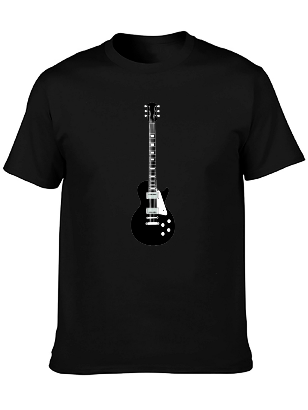 Black Guitar Graphic T-Shirt - Rocker Style