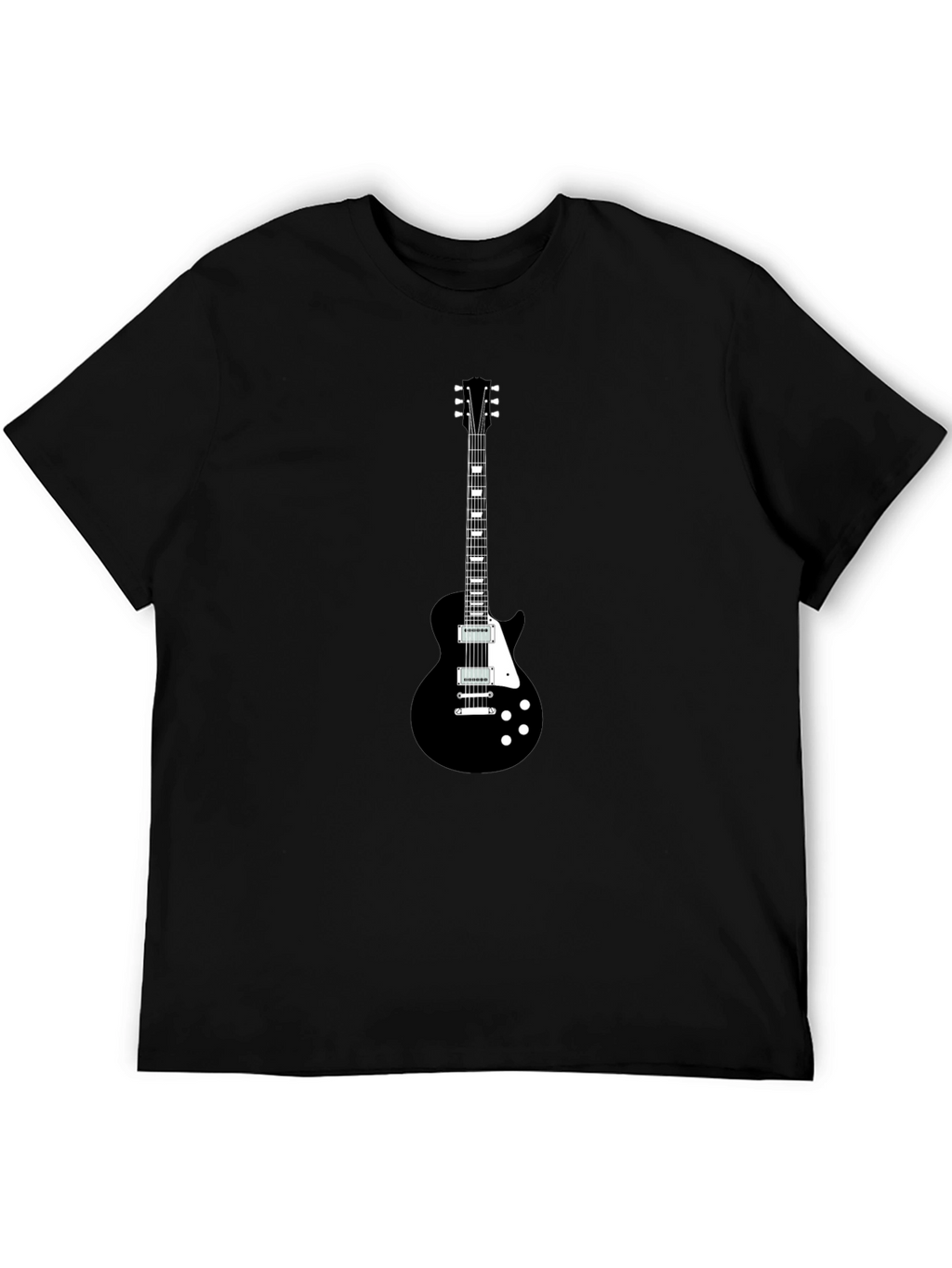 Black Guitar Graphic T-Shirt - Rocker Style