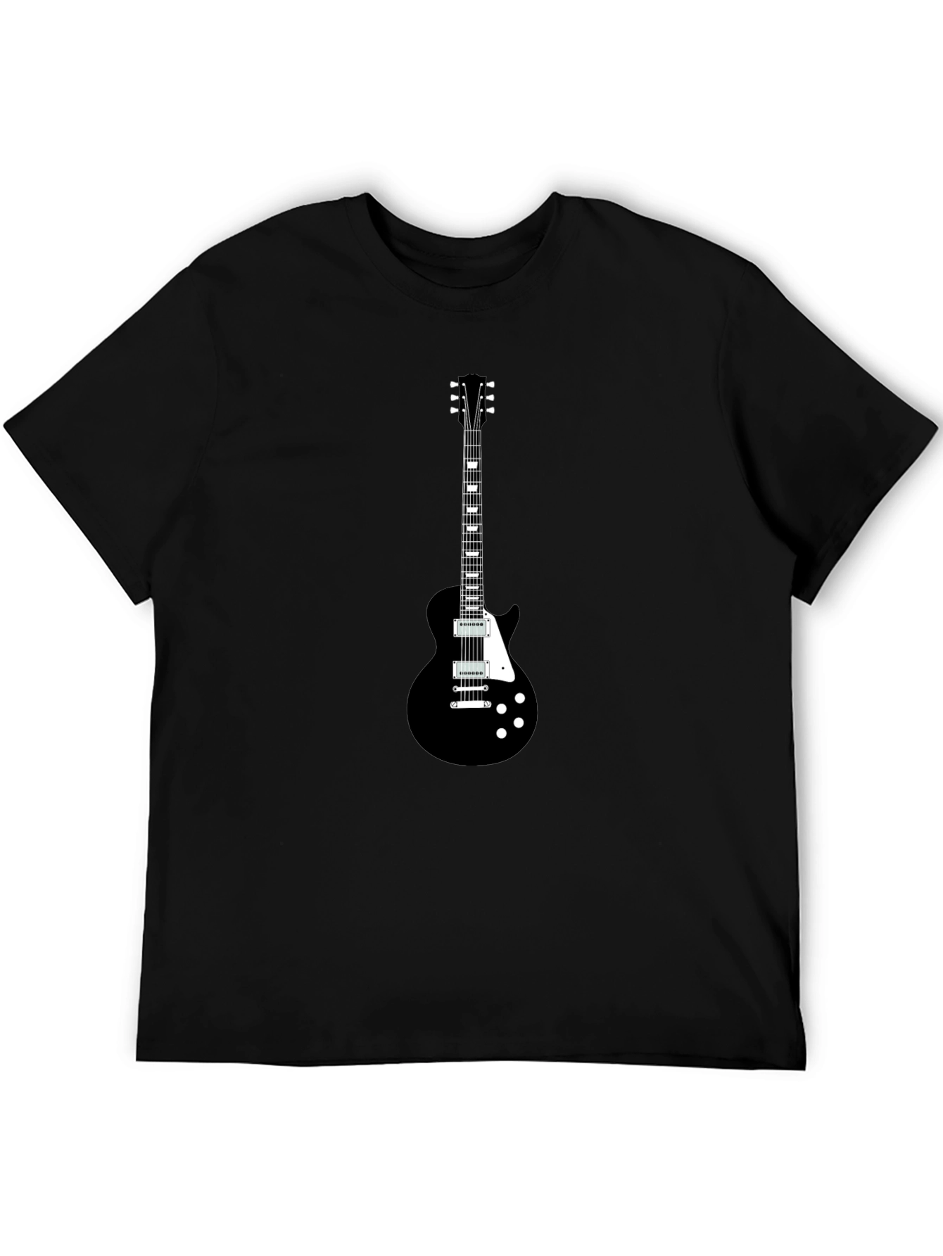 Black Guitar Graphic T-Shirt - Rocker Style