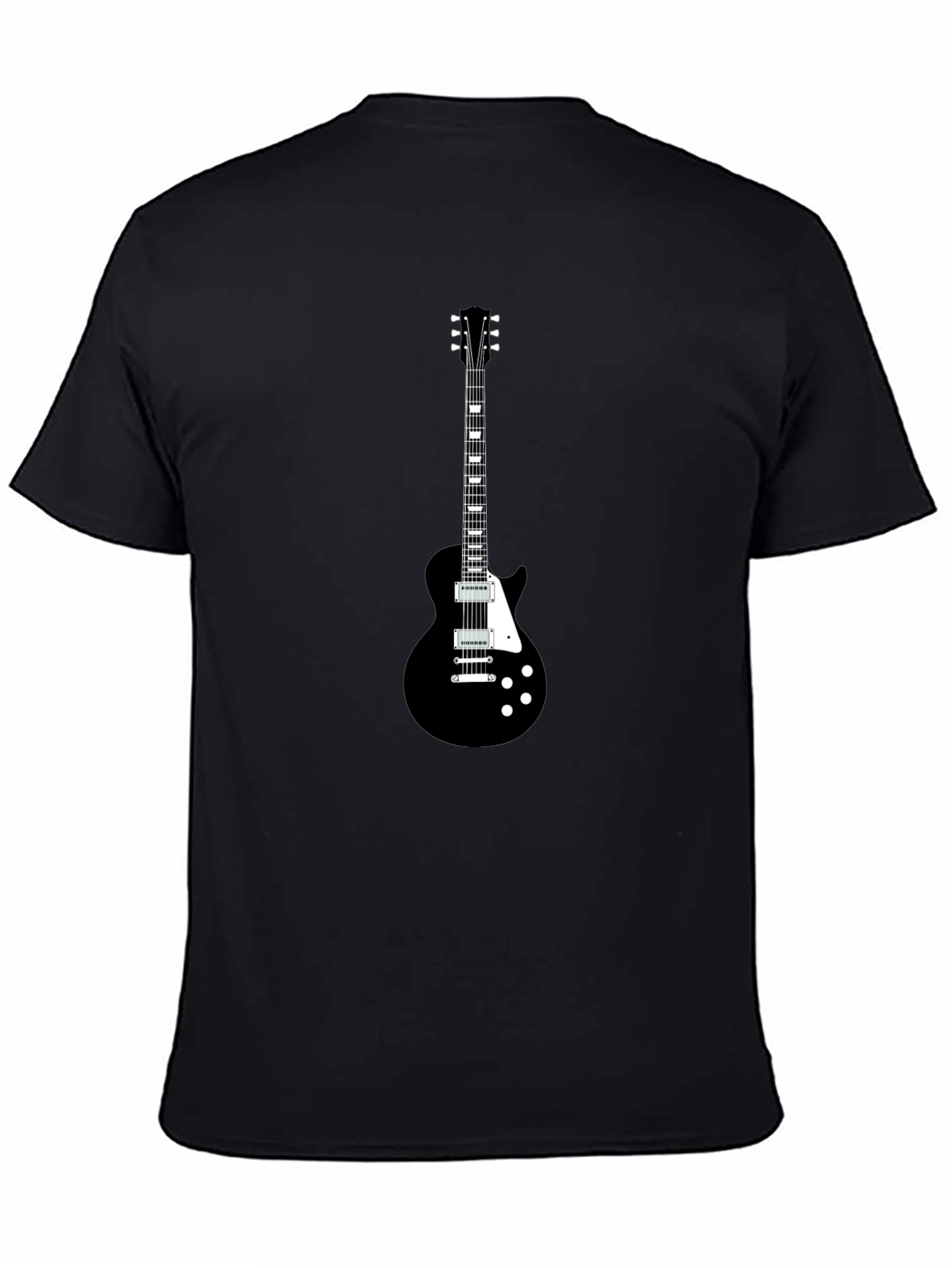 Black Guitar Graphic T-Shirt - Rocker Style