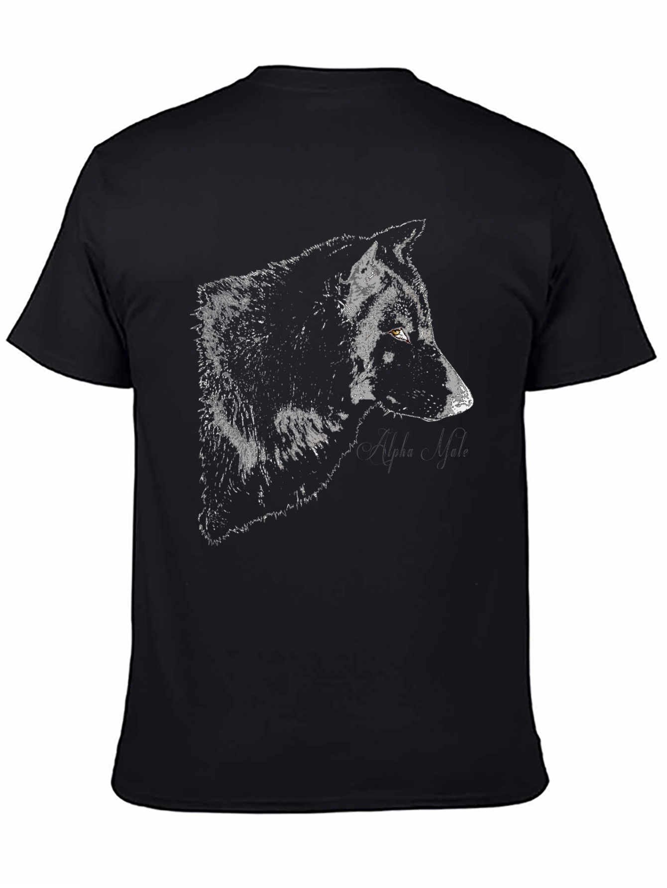 Wolf Alpha Male Black T-Shirt